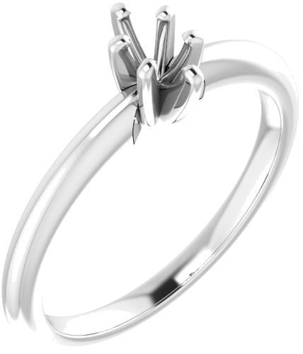 10K White  5x3 mm Marquise Solitaire Engagement Ring Mounting (1)