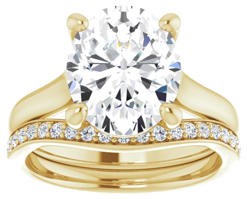 14K Yellow 11x9 mm Oval Solitaire Engagement Ring Mounting (8)