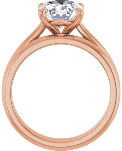 Sužadėtuvių Žiedas „Solitaire“ 585 Rožinis Aukso Oval 10mm x 8mm (7)