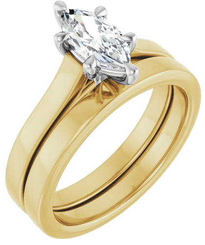 Sužadėtuvių Žiedas „Claw-Prong“ 14k yellow/white gold Marquise 9mm x 4.5mm (6)