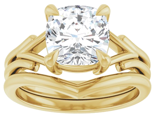 Sužadėtuvių Žiedas „Claw-Prong Solitaire“ 14k yellow gold Cushion 8mm (8)