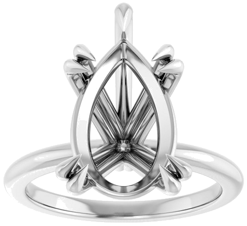 Sužadėtuvių Žiedas „Double Claw-Prong“ 10k white gold Pear 15mm x 10mm (3)