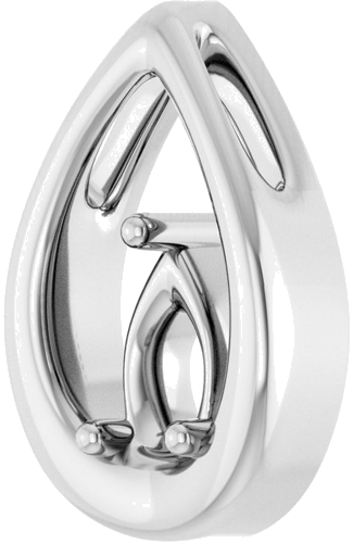 Pakabukas „Solitaire“ 14k white gold Pear 6mm x 4mm (2)