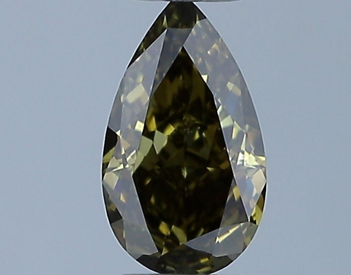 0.62 carat Fancy Dark Greenish Brown-VVS2 Natūralus Pear Deimantas (1)
