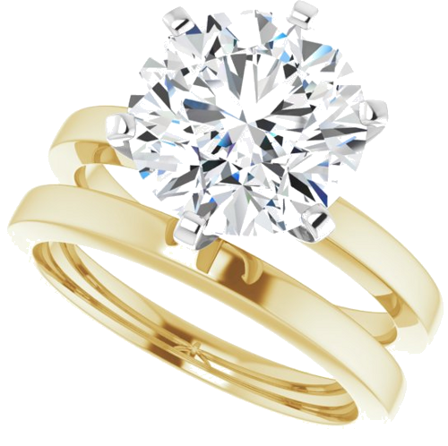 Sužadėtuvių Žiedas „Solitaire“ 14k yellow/white gold Round 10mm (10)