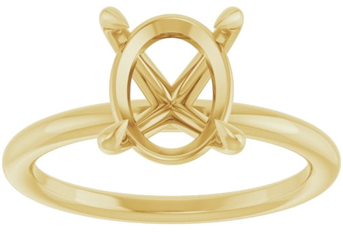 Sužadėtuvių Žiedas „Claw-Prong Solitaire“ 14k yellow gold Oval 10mm x 8mm (3)