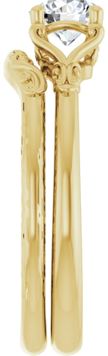 Sužadėtuvių Žiedas „Solitaire“ 14k yellow gold Round 5.2mm (9)