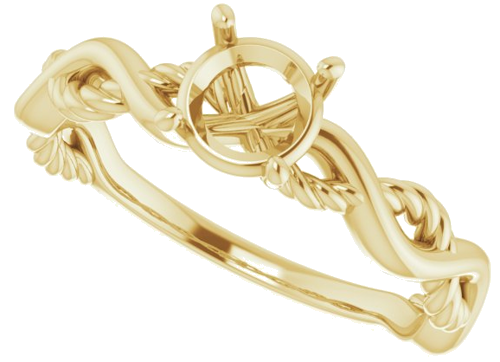 Sužadėtuvių Žiedas „Infinity-Inspired“ 585 Geltonojo Aukso Round 5.8mm (5)