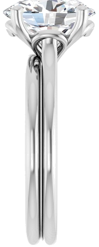 14K White  10x8 mm Oval Solitaire Engagement Ring Mounting (9)