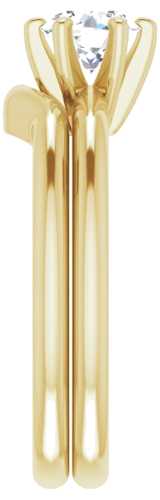 Sužadėtuvių Žiedas „Solitaire“ 585 Geltonojo Aukso Round 5.5mm (9)