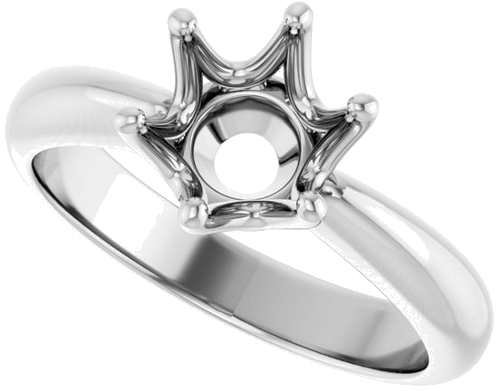 Sužadėtuvių Žiedas „Solitaire Crown-Inspired“ 14k white gold Round 7.4mm (5)