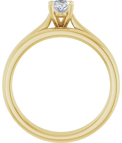 Sužadėtuvių Žiedas „Solitaire“ 585 Geltonojo Aukso Oval 6mm x 4mm (7)