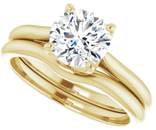 Sužadėtuvių Žiedas „Solitaire“ 10k yellow gold Round 7mm (10)