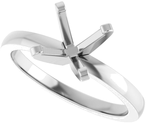 Sužadėtuvių Žiedas „Solitaire“ 585 Baltojo Aukso Round 7.6mm (5)