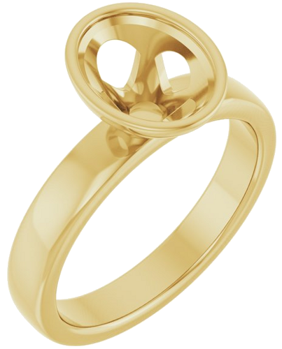 Sužadėtuvių Žiedas „Bezel-Set Solitaire“ 14k yellow gold Oval 9mm x 7mm (1)
