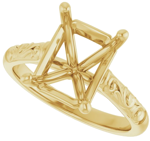 Sužadėtuvių Žiedas „Solitaire“ 14k yellow gold Emerald 10mm x 8mm (5)