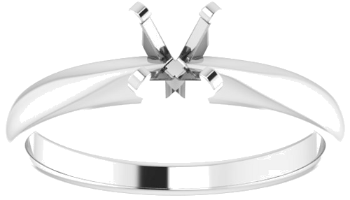 14K White 3.5 x 3.5 mm Square Solitaire Engagement Ring Mounting (3)