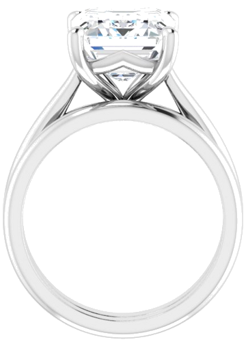 14K White 11x9 mm Emerald Solitaire Engagement Ring Mounting (7)