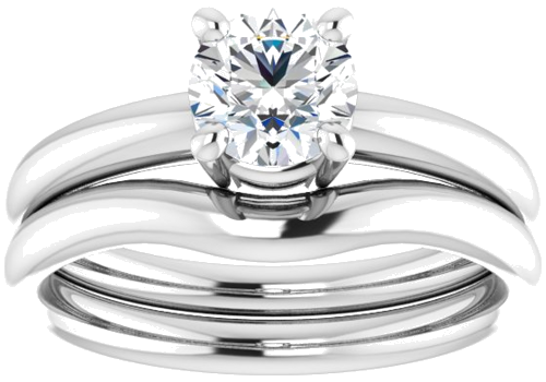Sužadėtuvių Žiedas „Solitaire“ 14k white gold Round 5.8mm (8)