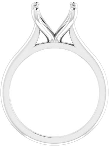 14K White 9 mm Cushion Solitaire Engagement Ring Mounting (2)