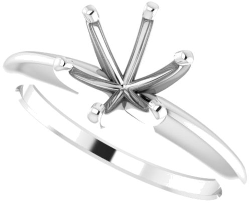 Sužadėtuvių Žiedas „Solitaire“ 950 Platinos Round 7.3mm x 7.7mm (5)