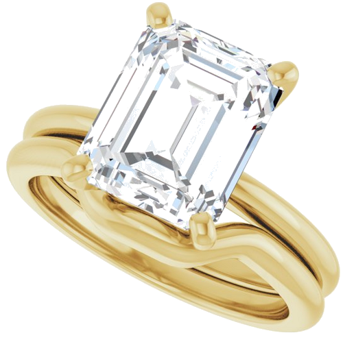 Sužadėtuvių Žiedas „Solitaire“ 10k yellow gold Emerald 10mm x 8mm (10)