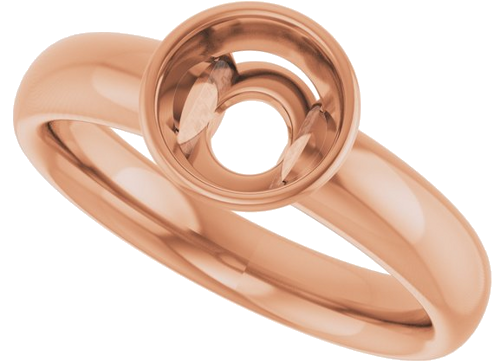 Sužadėtuvių Žiedas „Bezel-Set Solitaire“ 14k rose gold Round 6.5mm (5)