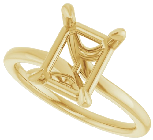 Sužadėtuvių Žiedas 14k yellow gold Emerald 9mm x 7mm (5)