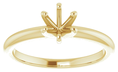 14K Yellow 5.2 mm Round Solitaire Engagement Ring Mounting (3)