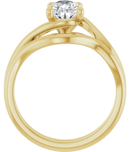 Sužadėtuvių Žiedas „Bypass“ 10k yellow gold Pear 9mm x 6mm (7)