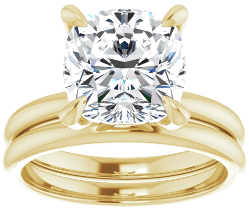 Sužadėtuvių Žiedas „Solitaire“ 585 Geltonojo Aukso Cushion 9mm (8)