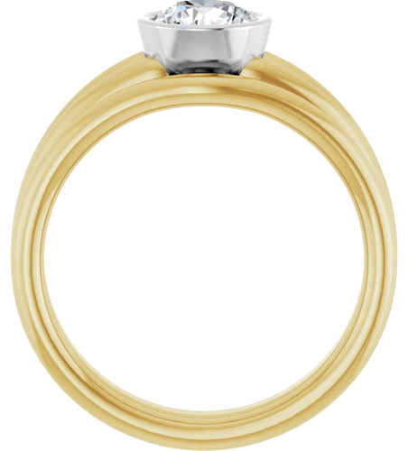Sužadėtuvių Žiedas „Bezel-Set Solitaire“ 18k yellow/white gold Round 6mm (7)