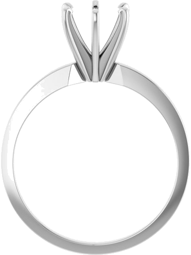 Sužadėtuvių Žiedas „Solitaire“ 585 Baltojo Aukso Round 6mm x 6.6mm (2)