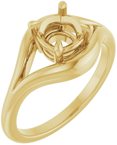 Sužadėtuvių Žiedas „Claw-Prong Solitaire“ 14k yellow gold Round 6.5mm (1)