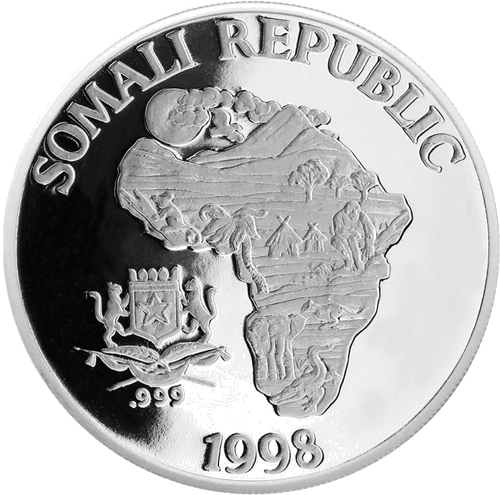 1 oz Monkey 1998 Somalia Silver Coin (2)