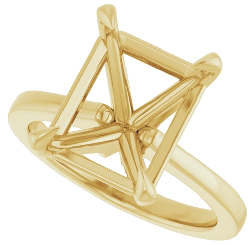 Sužadėtuvių Žiedas „Claw-Prong“ 14k yellow gold Emerald 11mm x 9mm (5)
