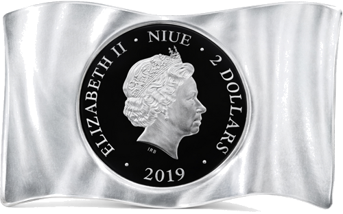 1 oz Историческо знаме на Литва – Витис 2019 Ниуе сребърна монета (2)