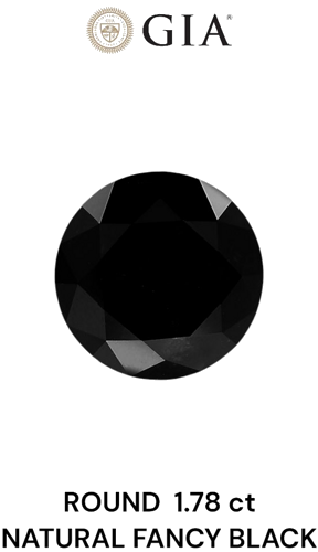 1.78 carat Fancy Black-VVS2 Excellent cut Natūralus Round Deimantas (1)