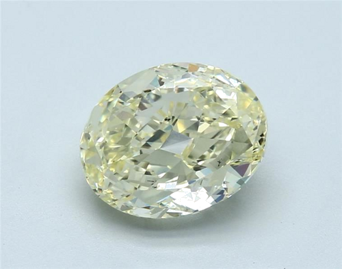 4.02 carat Fancy Light Yellow-SI1 Natūralus Oval Deimantas (1)