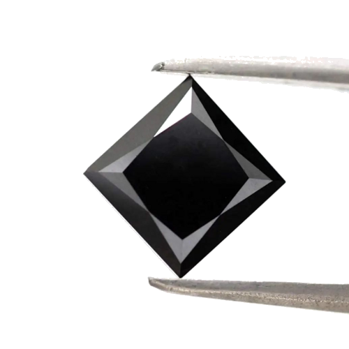 3.73 carat Fancy Black-VVS2 Natūralus Princess Deimantas (1)