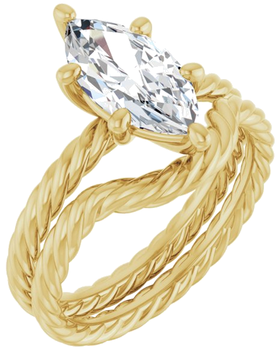 Sužadėtuvių Žiedas „Solitaire Rope“ 14k yellow gold Marquise 12mm x 6mm (6)