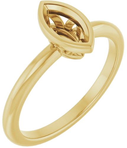 Sužadėtuvių Žiedas „Bezel-Set“ 14k yellow gold Marquise 8mm x 4mm (1)