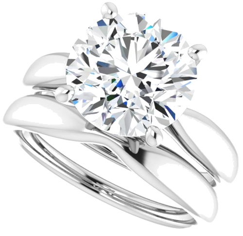 Sužadėtuvių Žiedas 14k white gold Round 10mm (10)