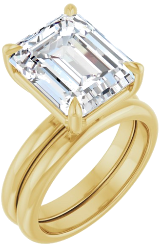 Sužadėtuvių Žiedas „Claw-Prong“ 14k yellow gold Emerald 12mm x 10mm (6)