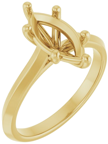 14K Yellow 12x6 mm Marquise Solitaire Engagement Ring Mounting (1)