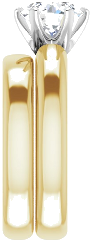 Sužadėtuvių Žiedas „Solitaire“ 750 Geltonojo Aukso Ir 950 Platinos Round 7.4mm (9)