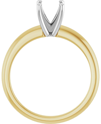 14K Yellow   Platinum  6.5 mm Round Solitaire Engagement Ring Mounting (2)