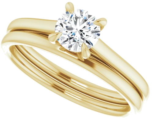 14K Yellow  5.2 mm Round Solitaire Engagement Ring Mounting (10)