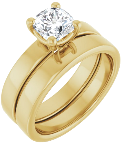 Sužadėtuvių Žiedas „Solitaire“ 14k yellow gold Cushion 6mm (6)