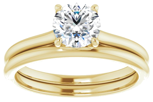 14K Yellow  6 mm Round Solitaire Engagement Ring Mounting (8)